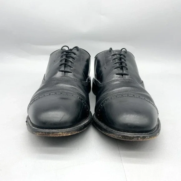 Allen Edmonds Mens 10.5 E Byron Cap Toe Oxford Black Leather Dress Shoes Classic - Picture 2 of 11